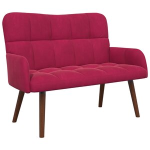 vidaXL Sofa 2 places Bordeaux 115 x 61 x 87 cm Velours