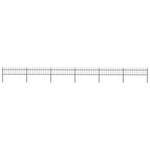 vidaXL Clôture de jardin avec dessus en lance Acier 10 2 x 0 6 m Noir