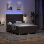 vidaXL Lit à ressorts avec matelas Marron 140 x 200 cm tissu