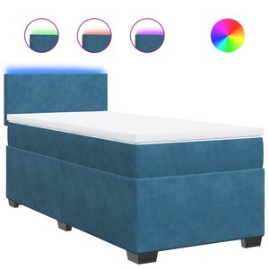 vidaXL Sommier à lattes de lit avec matelas bleu 100x200 cm
