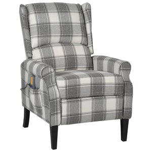vidaXL Fauteuil de massage inclinable gris blanc tissu