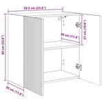 vidaXL Meuble TV mural Gris Sonoma 59 5 x 31 x 60 cm Bois d'ingénierie