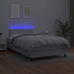 vidaXL Sommier à lattes de lit et matelas et LED Blanc 120x200 cm