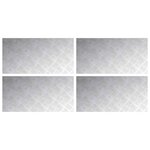 vidaXL Plaques à damier 4 Pièces Argent 80 x 40 cm Aluminium