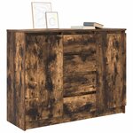 vidaXL Buffet avec tiroirs chêne fumé 100 5x35x76 cm bois d'ingénierie
