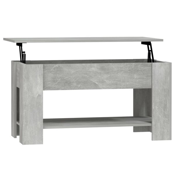 vidaXL Table basse gris béton 101x49x52 cm bois d'ingénierie