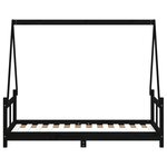 vidaXL Cadre de lit pour enfant noir 80x160 cm bois de pin massif