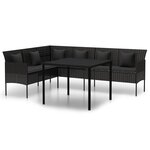 vidaXL Ensemble à manger de jardin coussins 2Pièces noir résine tressée