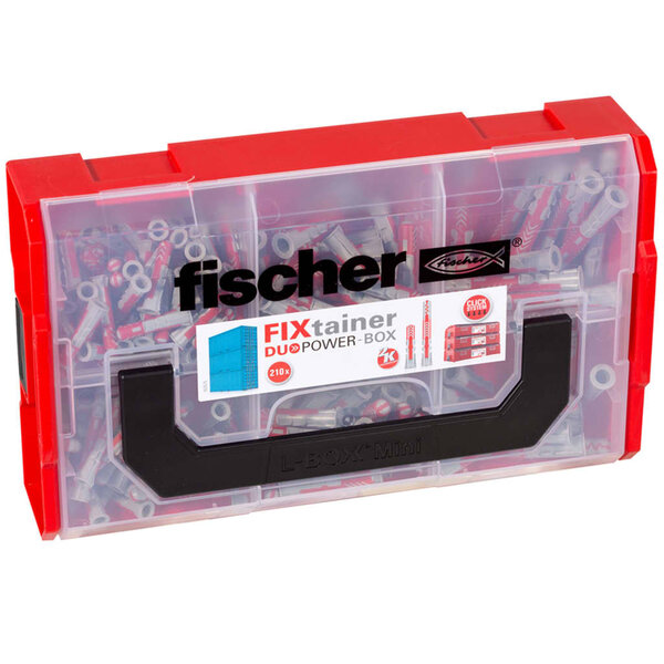 Fischer jeu de chevilles murales fixtainer duopower court/long 210 pcs
