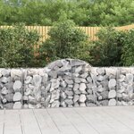 vidaXL Paniers à gabions arqués 3 Pièces 200x50x80/100 cm Fer galvanisé