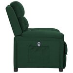 vidaXL Fauteuil inclinable électrique Vert foncé Tissu