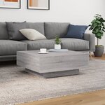 vidaXL Table basse avec lumières LED sonoma gris 80x80x31 cm