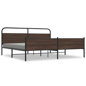 vidaXL Cadre de lit en métal sans matelas chêne marron 183x213 cm