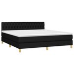 vidaXL Sommier à lattes de lit avec matelas LED Noir 180x200 cm Tissu