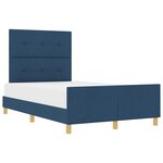 vidaXL Cadre de lit avec tête de lit Bleu 120 x 200 cm tissu