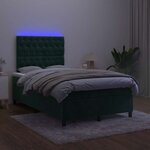 vidaXL Sommier à lattes de lit matelas et LED Vert foncé 120x200 cm