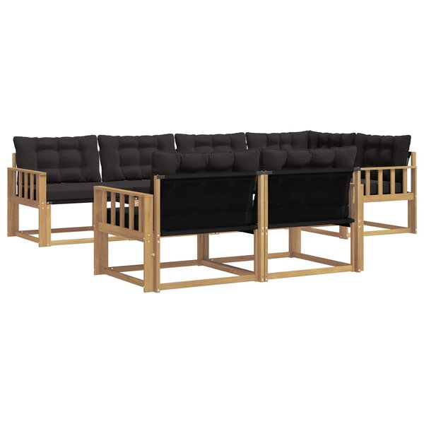 vidaXL Ensemble de canapés d'extérieur 7 pc Blanc et noir