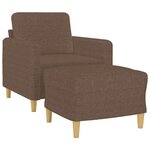 vidaXL Fauteuil avec repose-pied Marron 60 cm Tissu