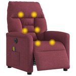 vidaXL Fauteuil de massage inclinable électrique Rouge bordeaux Tissu