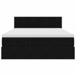 vidaXL Cadre de lit ottoman avec matelas noir 140x190 cm velours