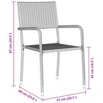 vidaXL Ensemble de Jardin 9 pièces Gris Rattan Poly