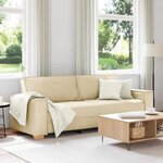 vidaXL Sofa 3 places avec coussin Crème 220 x 78 x 84 cm tissu