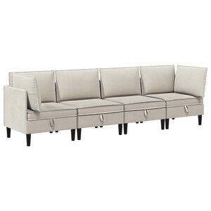 vidaXL Ensemble de meubles pour le salon 4 Pièces Avoine Tissu