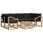 vidaXL Ensemble de canapés d'extérieur 7 pc Blanc et noir