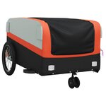 vidaXL Remorque de vélo noir et orange 45 kg fer