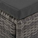 vidaXL Salon de jardin 4 Pièces avec coussins Résine tressée Gris