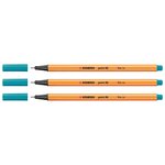 Stylo-Feutre POINT 88 Pointe Fine 0 4 mm bleu clair x 3 STABILO