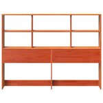 vidaXL Tête de lit avec rangement cire marron 135cm bois massif de pin