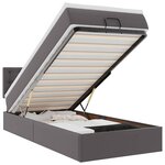 VidaXL Cadre de lit ottoman avec matelas gris 90x190 cm similicuir