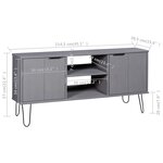 vidaXL Meuble TV New York Gris Bois de pin massif