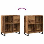 vidaXL Meuble à vinyles avec étagère chêne artisanal 85 x 38 x 89 cm