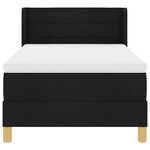 vidaXL Lit à ressorts avec matelas Noir et Blanc 90 x 190 cm tissu
