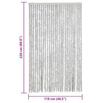vidaXL Rideau anti-mouches gris 118x220 cm chenille