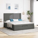 VidaXL Cadre de lit ottoman avec matelas gris foncé 160x200cm tissu