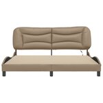 vidaXL Cadre de lit avec lumières LED cappuccino 180x200 cm similicuir