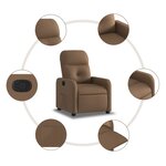 vidaXL Fauteuil inclinable Marron Tissu