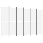 vidaXL Cloison de séparation 6 panneaux Blanc 300x200 cm Tissu