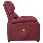 vidaXL Fauteuil de massage Rouge bordeaux Tissu
