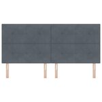 Tête de lit capitonnée gris foncé 200 cm en velours