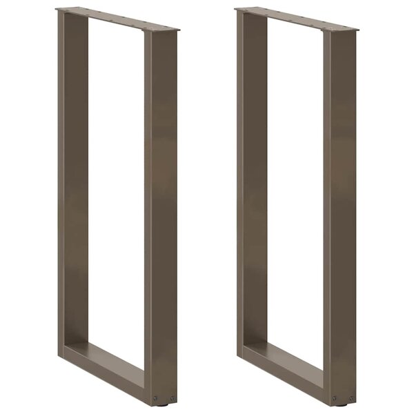 vidaXL Pieds de table de bar en forme de U  2 pièces  acier naturel  60 x (100-101) cm