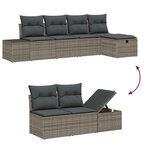 vidaXL Ensemble de Canapés avec coussin 5 Pièces polyrotin