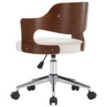 vidaXL Chaise pivotante de bureau Blanc Bois courbé et similicuir