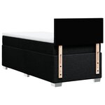 vidaXL Sommier à lattes de lit avec matelas Noir 90x200 cm Tissu