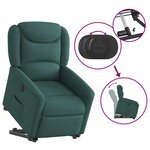 vidaXL Fauteuil inclinable électrique vert foncé tissu