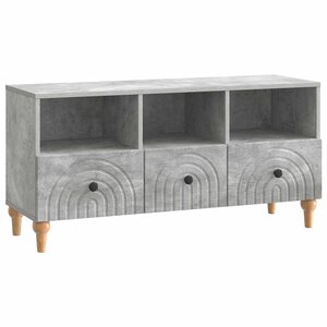 vidaXL Meuble TV 102 x 34 5 x 50 cm Gris Béton Bois d’ingénierie