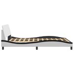 vidaXL Cadre de lit Dover blanc et noir 140x200 cm similicuir